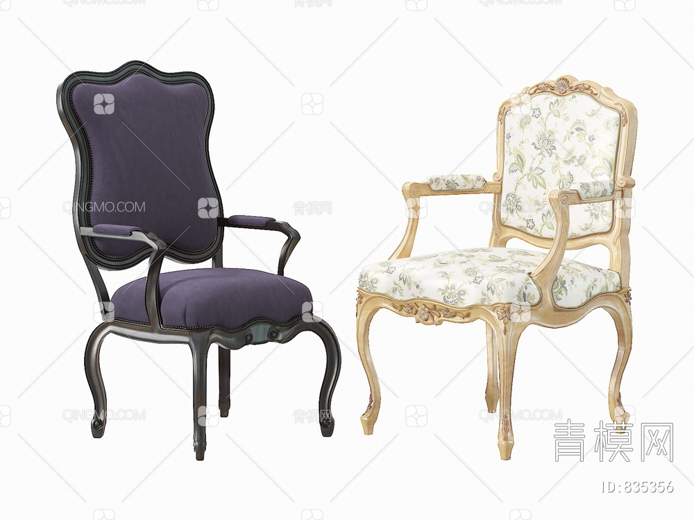 餐椅 单椅3D模型下载【ID:835356】
