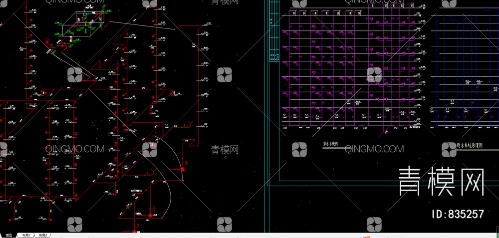 七层停车库给排水和消防图纸【ID:835257】