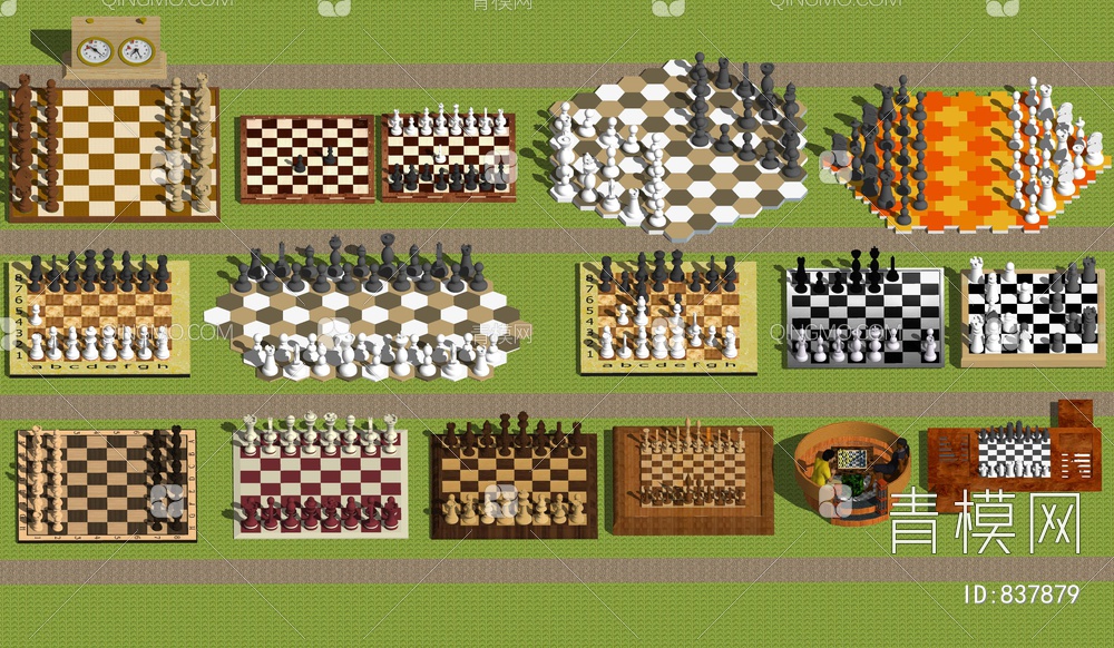 国际象棋 围棋 中国象棋SU模型下载【ID:837879】