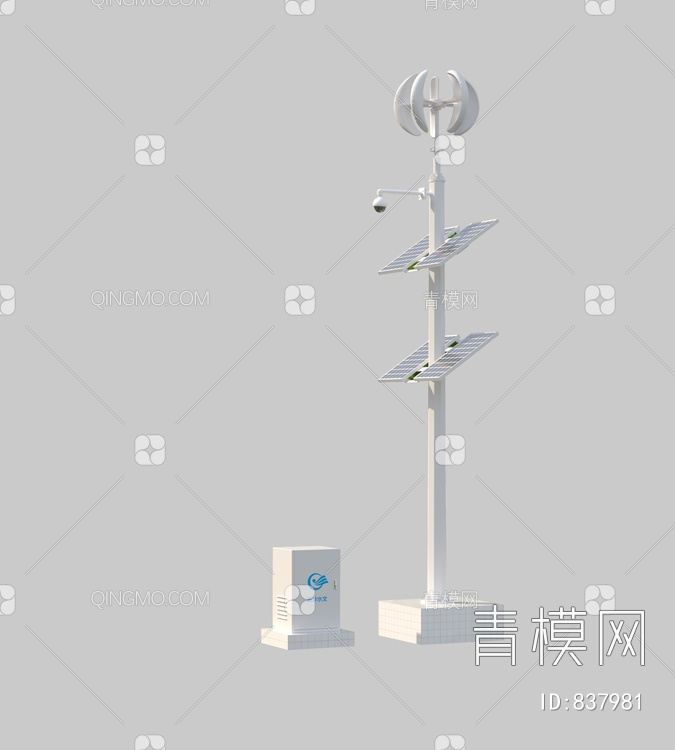 风力太阳能监控3D模型下载【ID:837981】