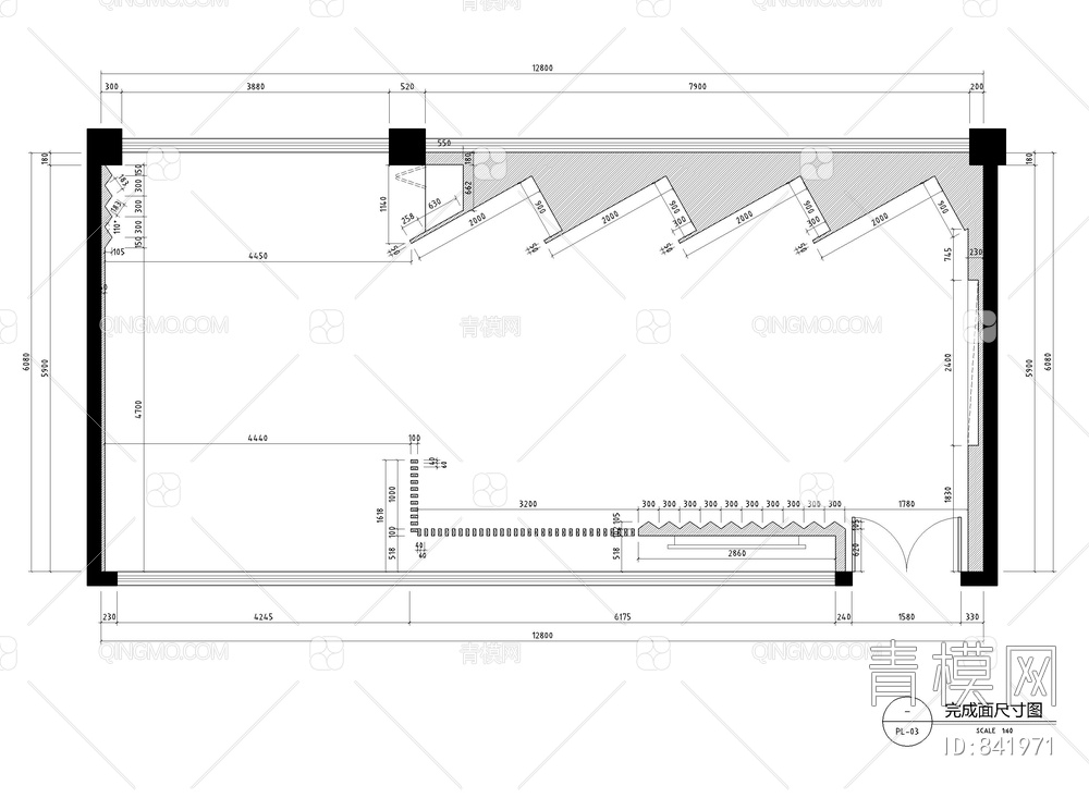 展厅接待洽谈会所CAD施工图【ID:841971】