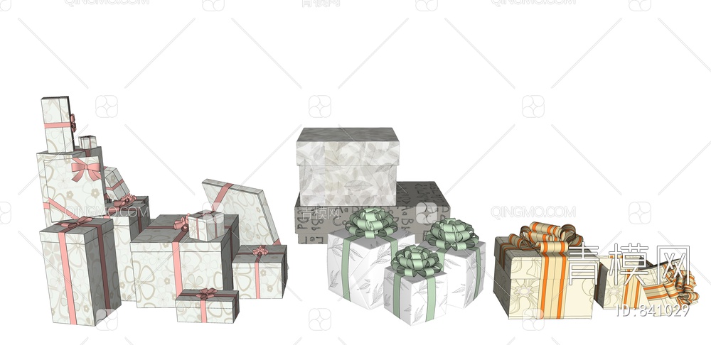 礼品包装盒 礼品盒 礼物盒SU模型下载【ID:841029】