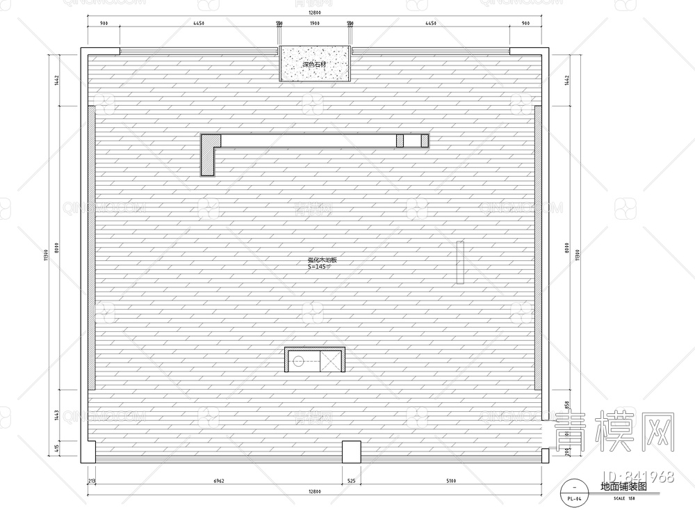 VIP接待会所茶室CAD施工图   多功能室  洽谈【ID:841968】