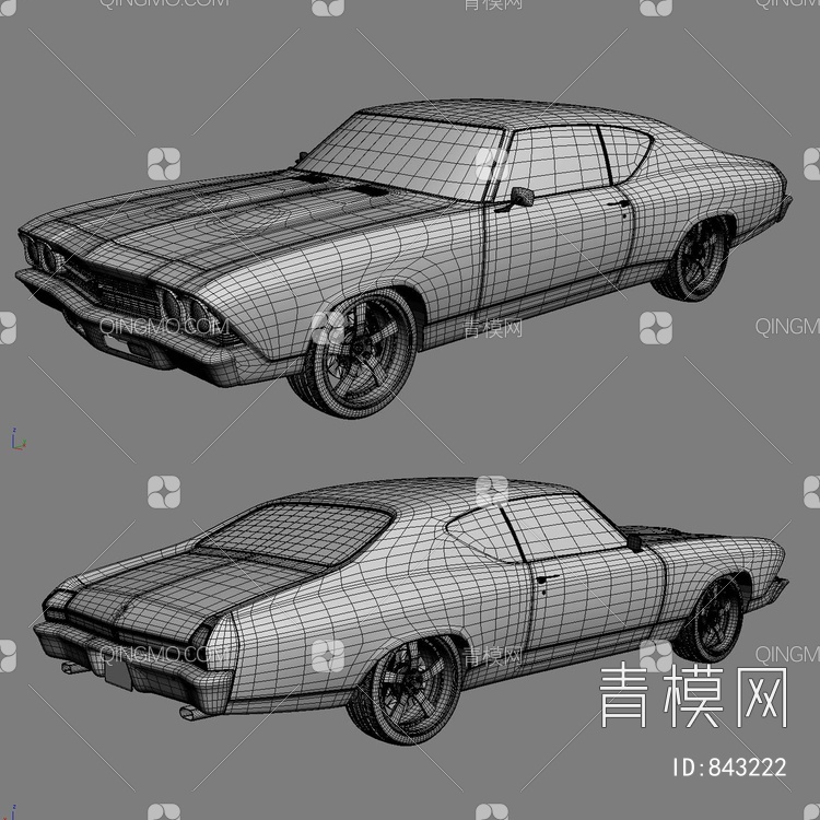 复古轿车3D模型下载【ID:843222】