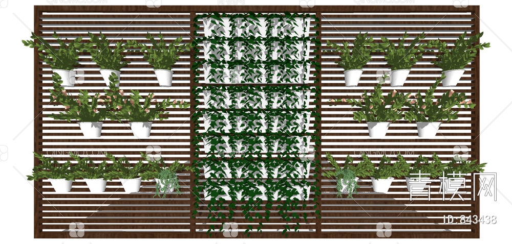 植物灌木植物墙SU模型下载【ID:843438】