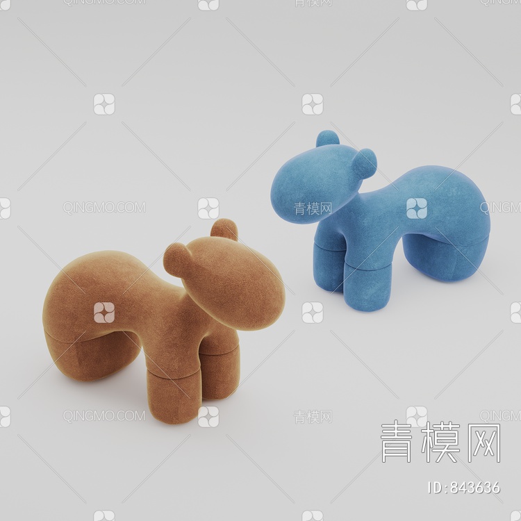 儿童羊驼玩具座凳3D模型下载【ID:843636】
