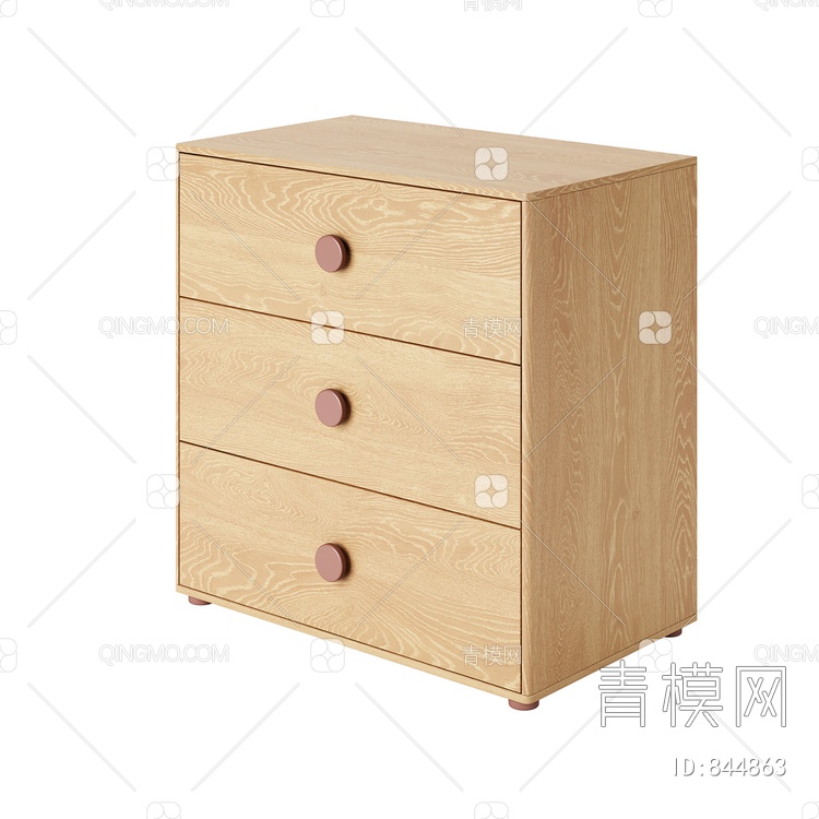 木质床头柜3D模型下载【ID:844863】