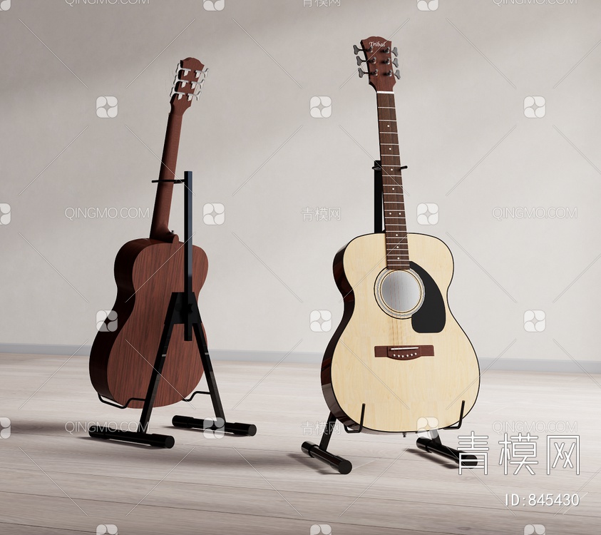 乐器民谣吉他SU模型下载【ID:845430】