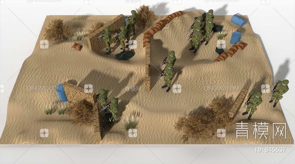 军事沙盘3D模型下载【ID:845637】