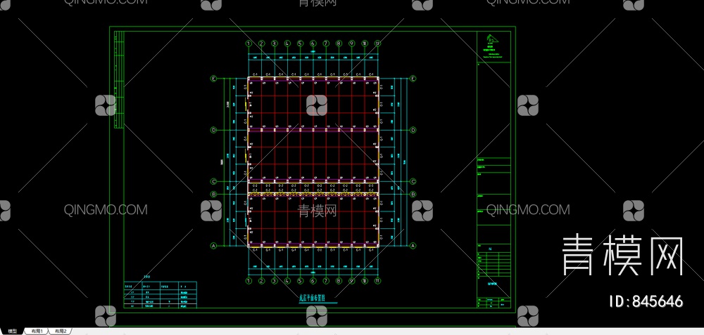 天达公司钢结构工程设计CAD【ID:845646】