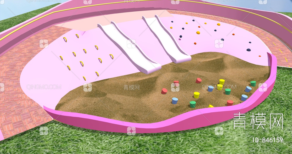 儿童娱乐沙坑 小型沙坑SU模型下载【ID:846159】