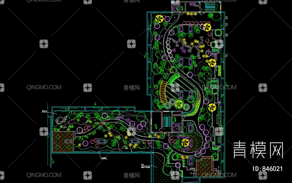 花园平面图 屋顶花园平面图 花园平面图 景观平面图【ID:846021】