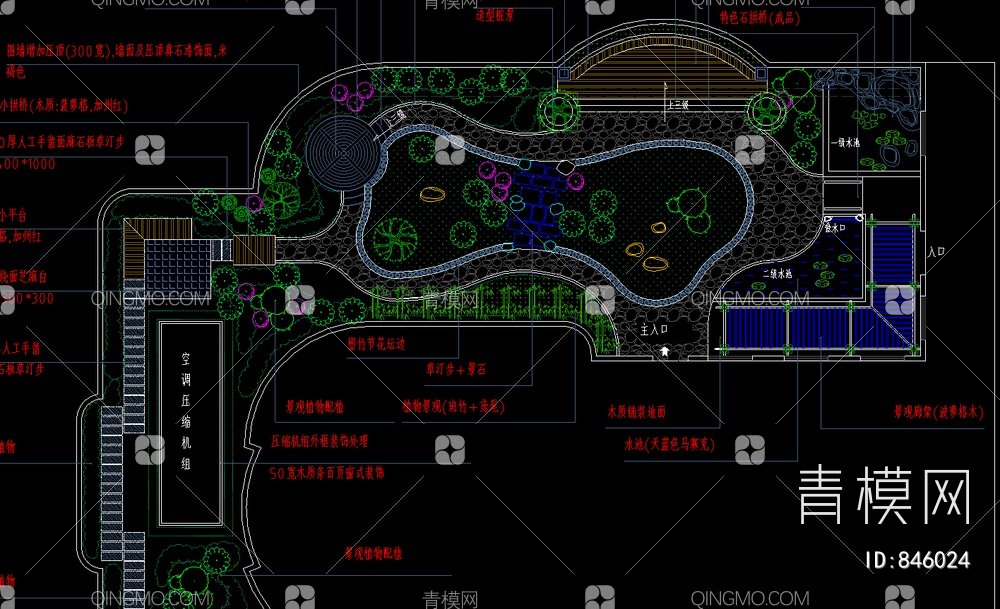 花园平面图 屋顶花园平面图  景观平面图【ID:846024】