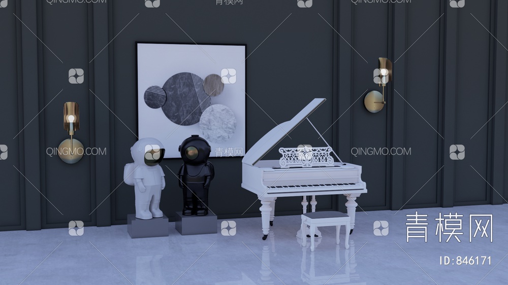 钢琴SU模型下载【ID:846171】