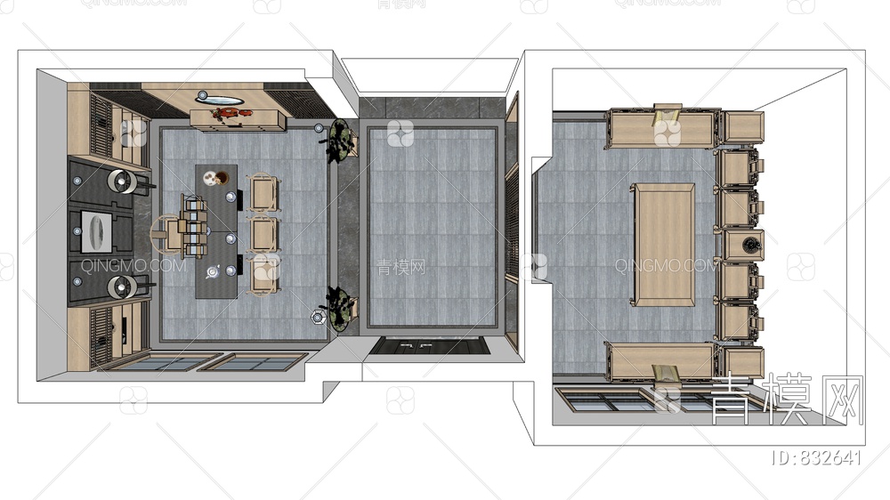 茶室SU模型下载【ID:832641】