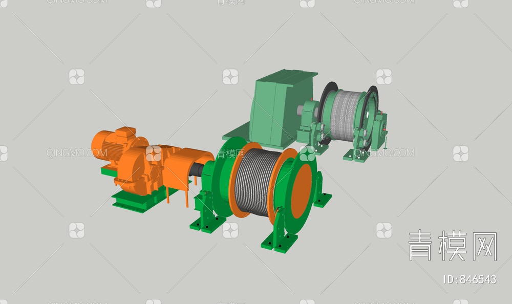 工业设备-绞车SU模型下载【ID:846543】