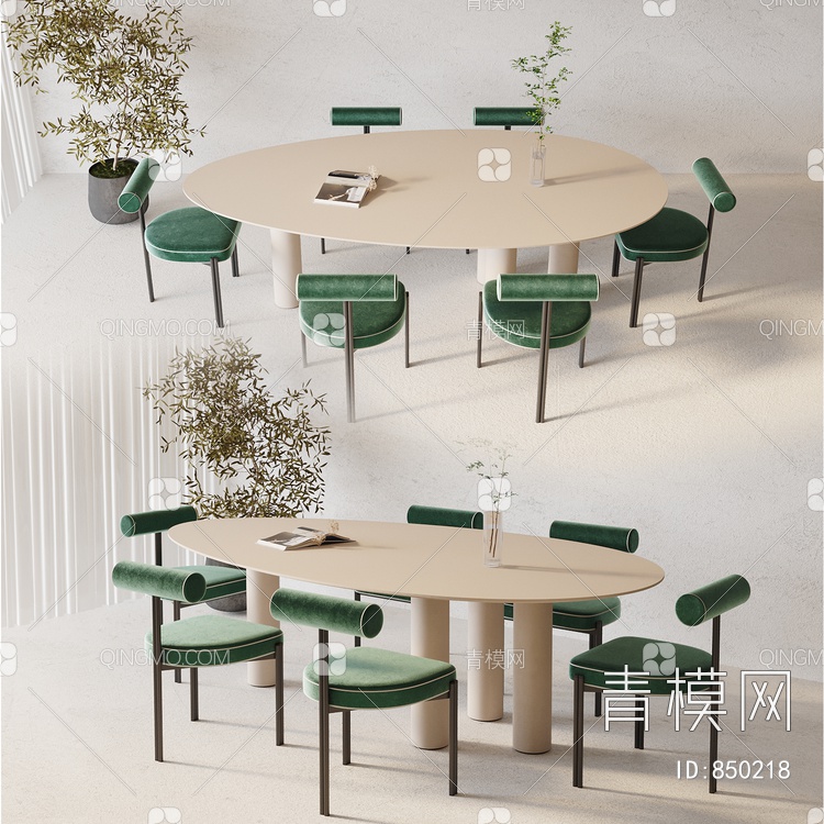 餐桌椅组合3D模型下载【ID:850218】