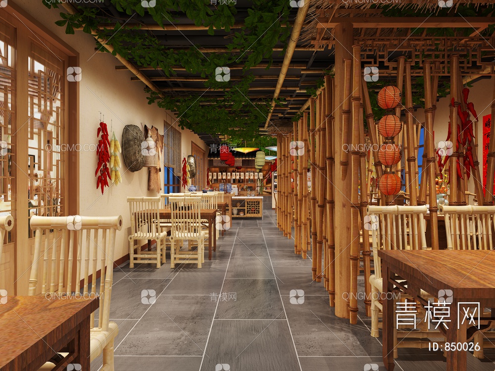 农家乐餐厅3D模型下载【ID:850026】