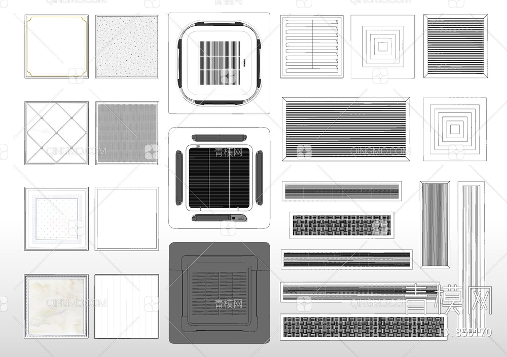 空调出风口SU模型下载【ID:850170】