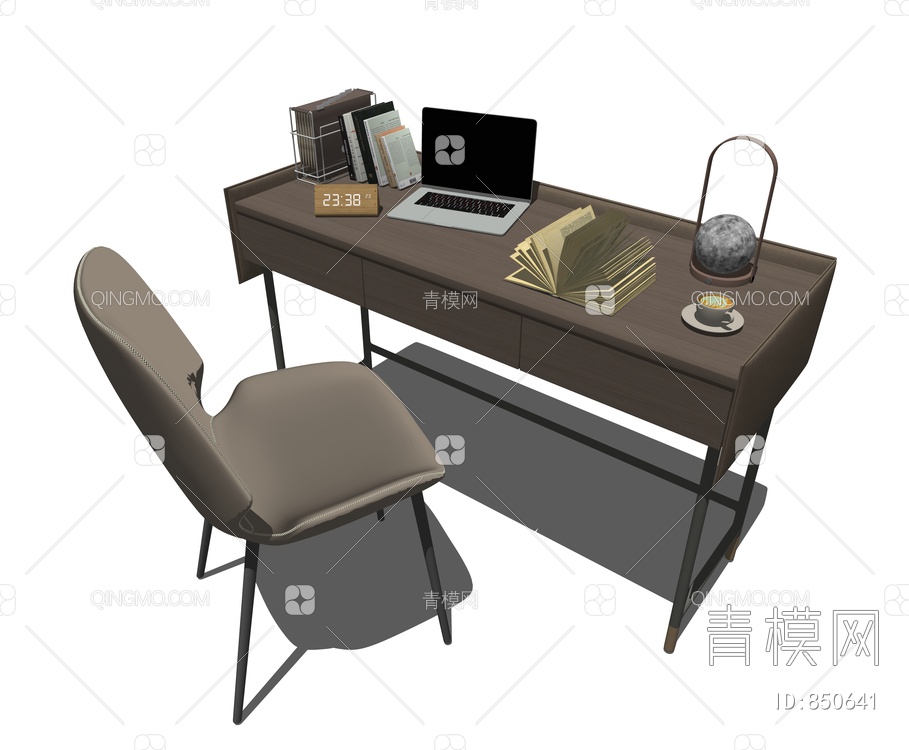 书桌椅组合SU模型下载【ID:850641】