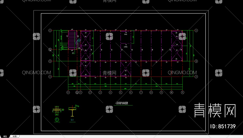 某公司投资完整钢结构工程CAD图【ID:851739】