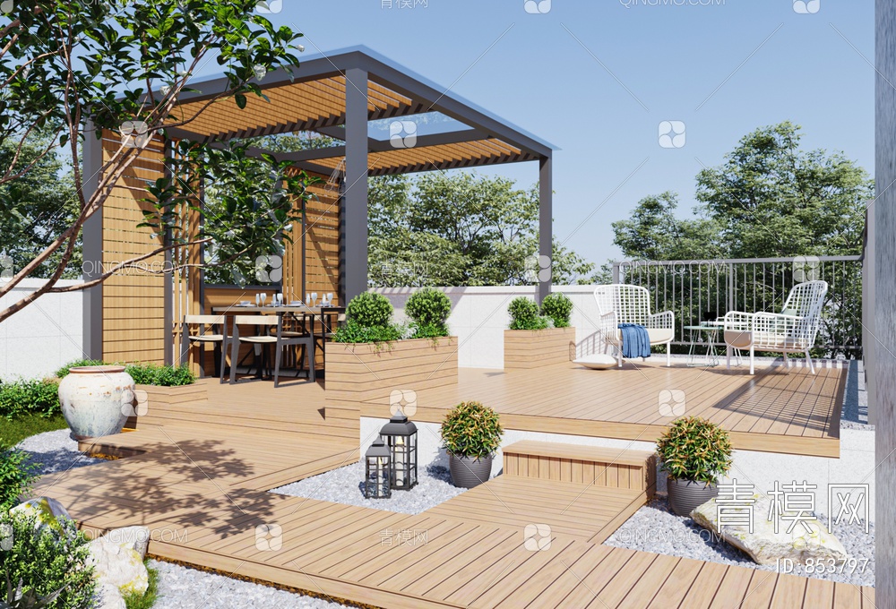 屋顶花园3D模型下载【ID:853797】