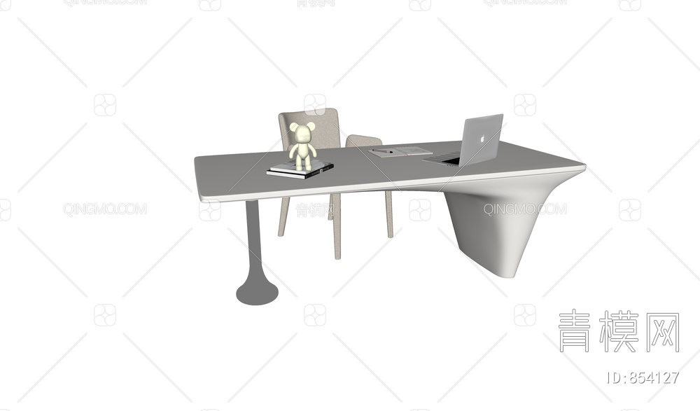 书桌椅组合SU模型下载【ID:854127】