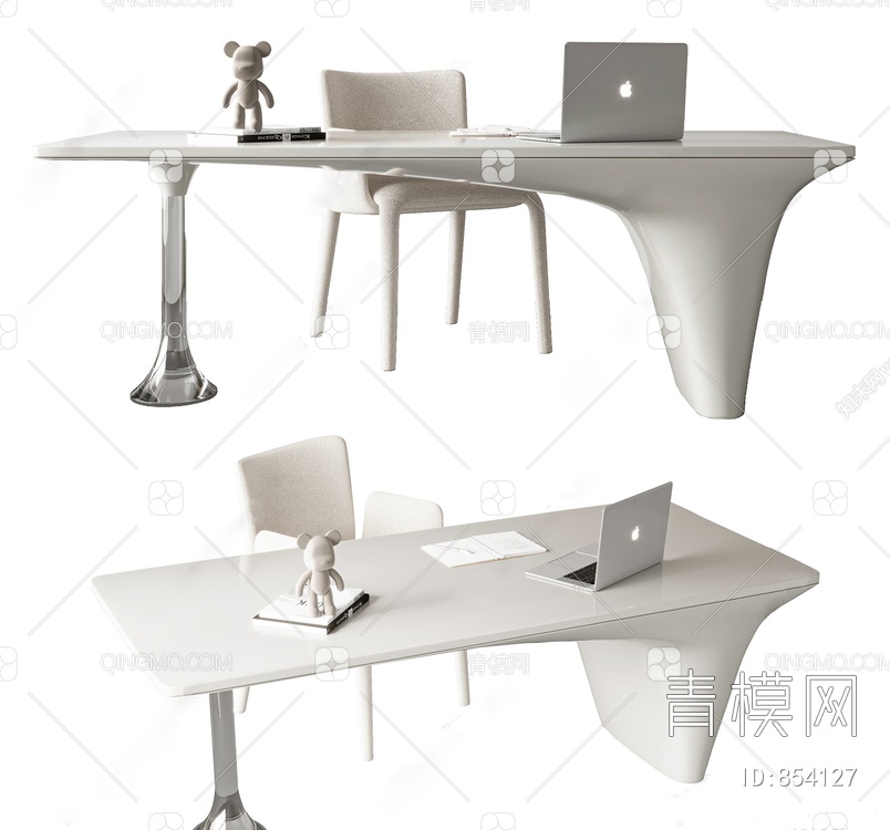 书桌椅组合SU模型下载【ID:854127】