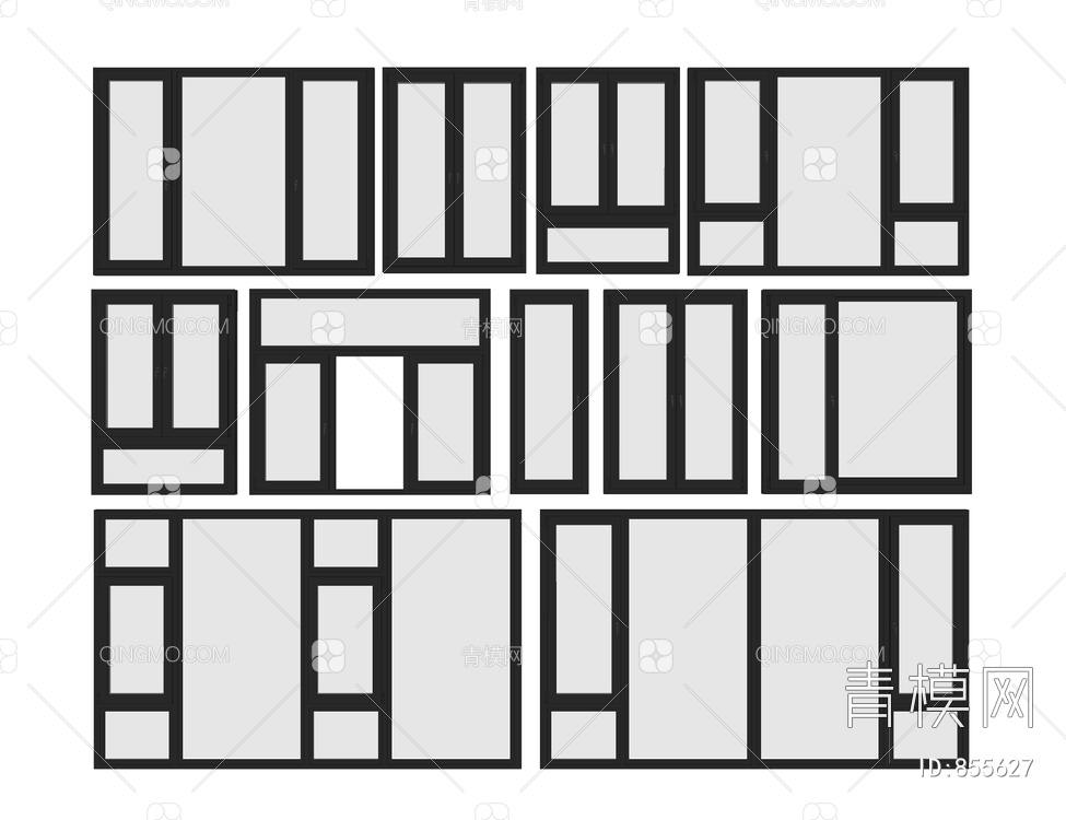 窗户组合SU模型下载【ID:855627】