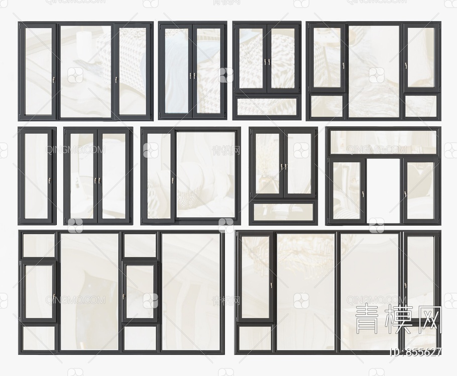 窗户组合SU模型下载【ID:855627】