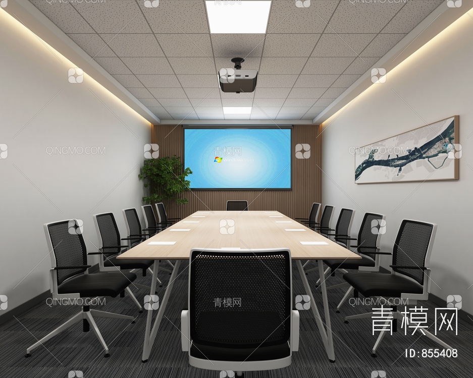 会议室 会议室3D模型下载【ID:855408】