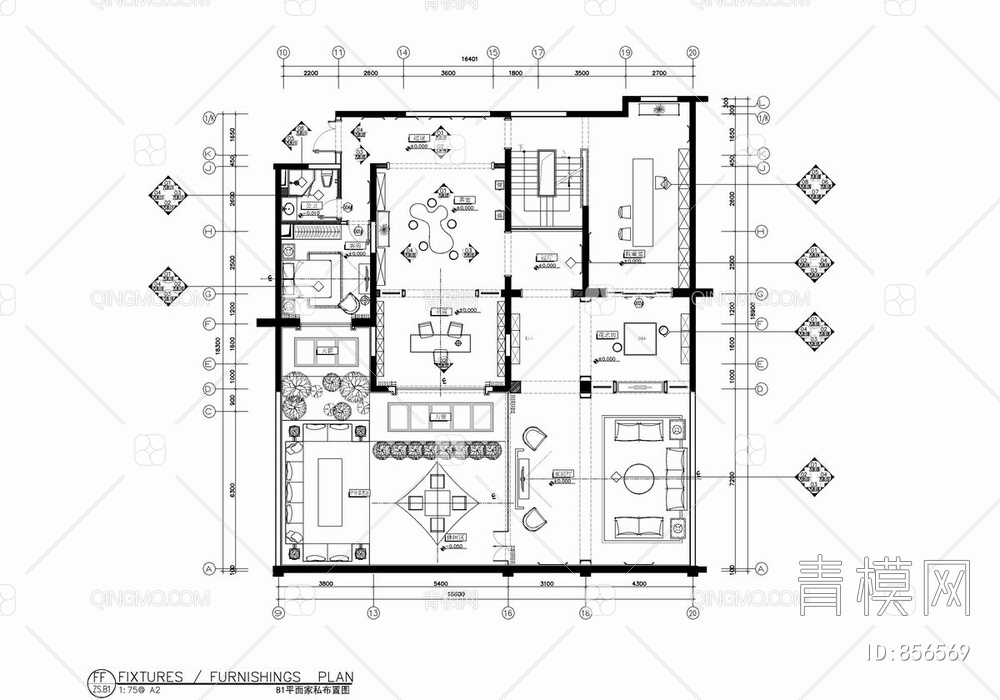 CCD京基别墅CAD施工图+效果图   家装  豪宅 私宅【ID:856569】