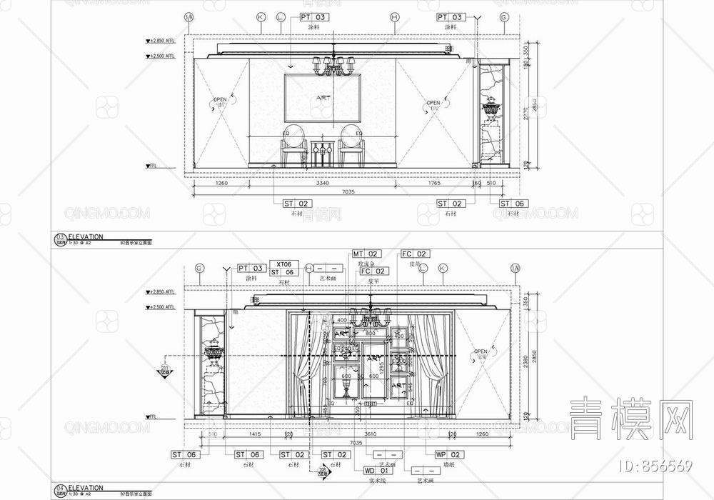 CCD京基别墅CAD施工图+效果图   家装  豪宅 私宅【ID:856569】