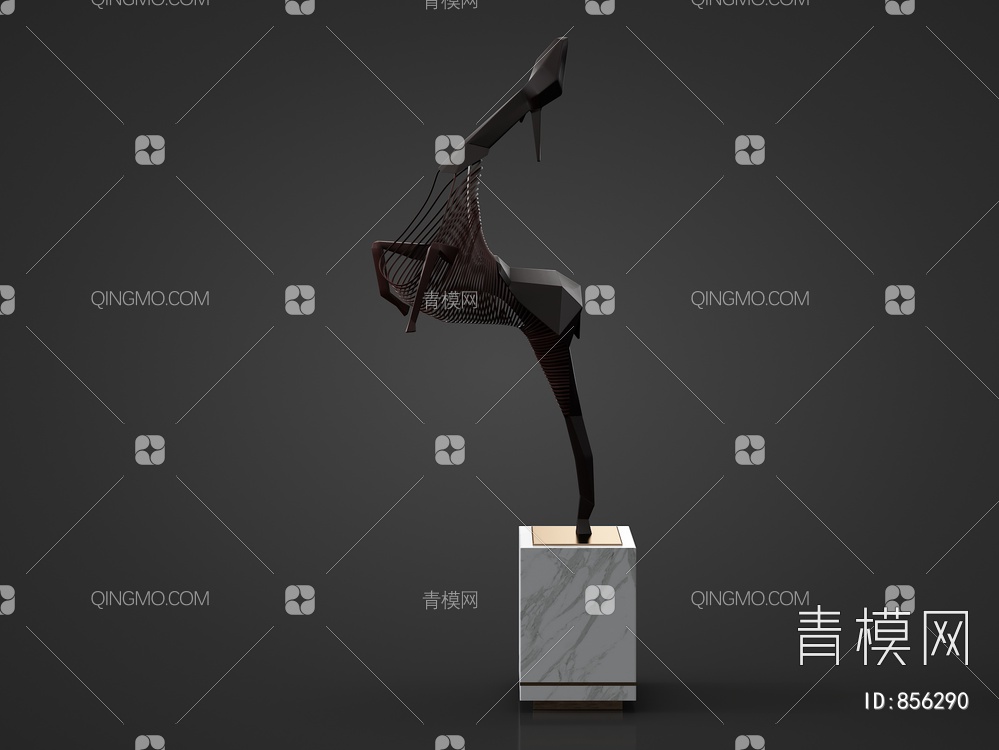 鹿雕塑3D模型下载【ID:856290】