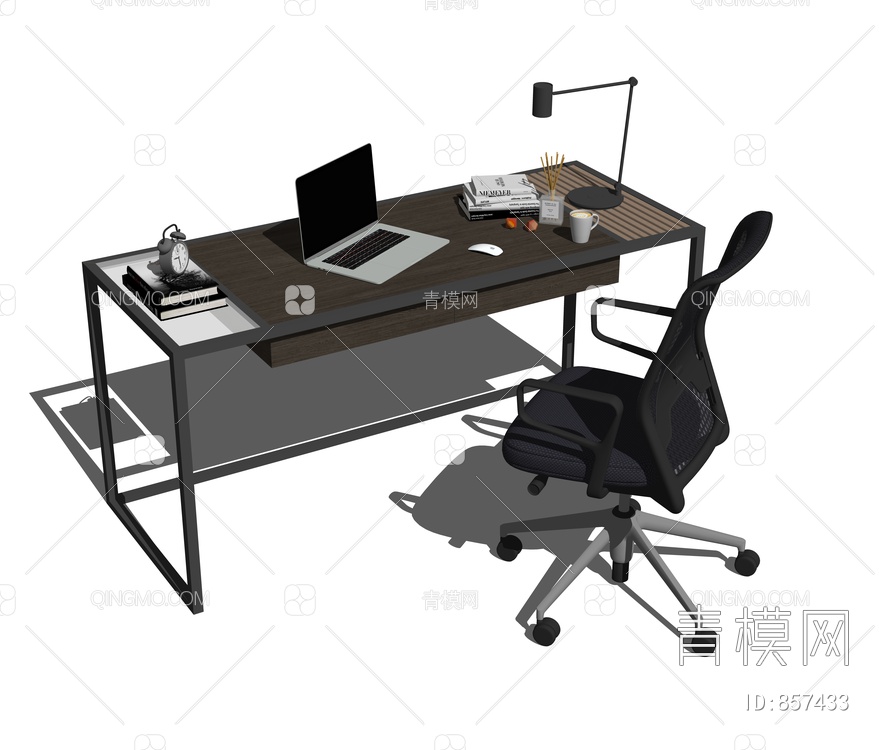 书桌椅组合SU模型下载【ID:857433】