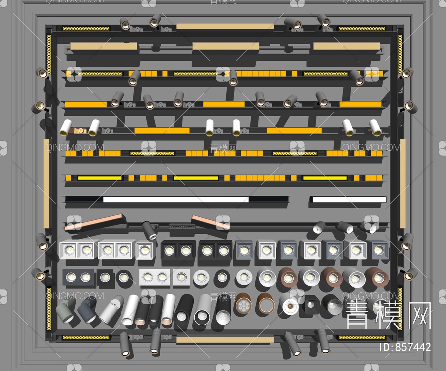 筒灯射灯SU模型下载【ID:857442】
