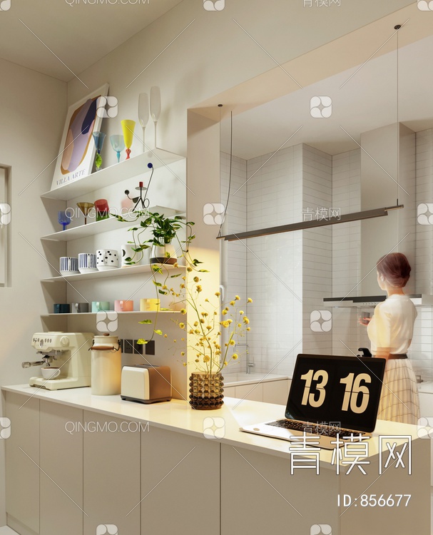 开放式厨房3D模型下载【ID:856677】