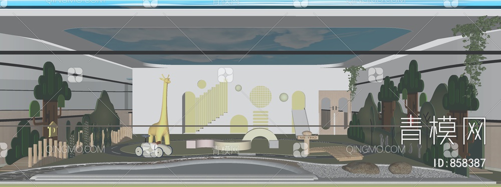 森林系列儿童活动空间SU模型下载【ID:858387】