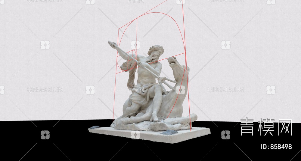 海神尼普顿雕塑SU模型下载【ID:858498】