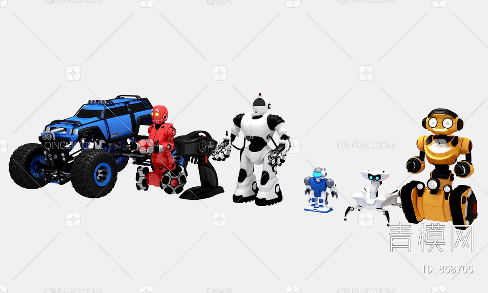 玩具机器人组合3D模型下载【ID:858705】
