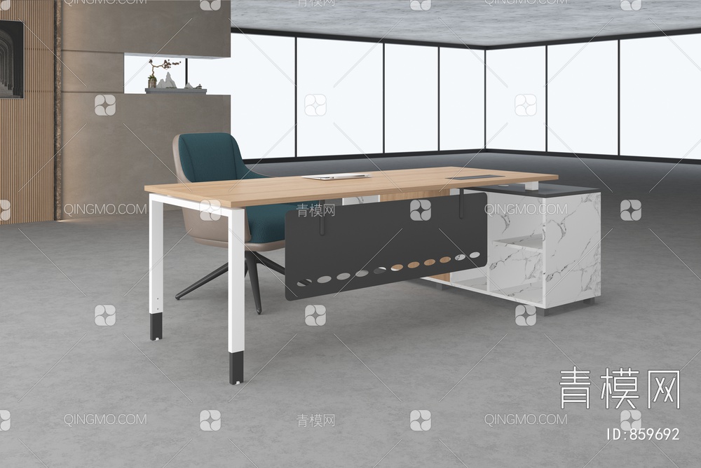 办公主管桌3D模型下载【ID:859692】
