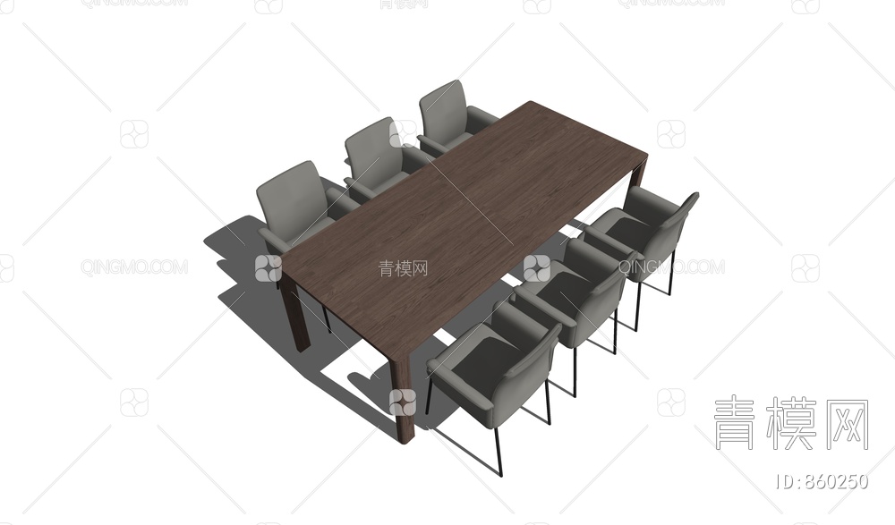 餐桌椅组合SU模型下载【ID:860250】
