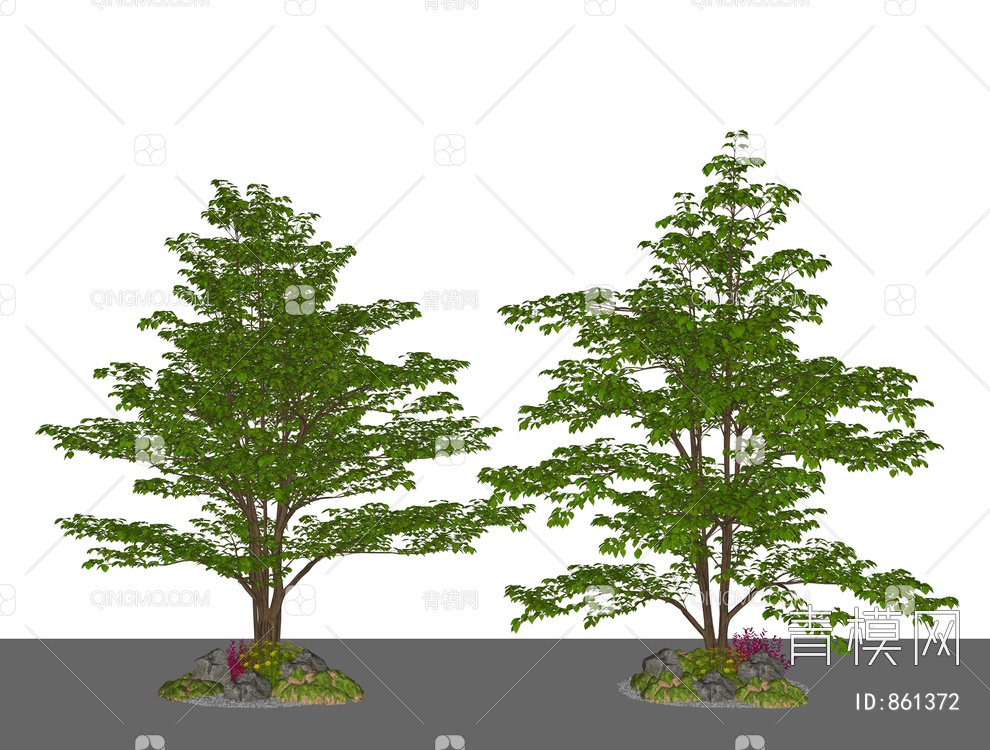 景观树 景观植物 乔木SU模型下载【ID:861372】