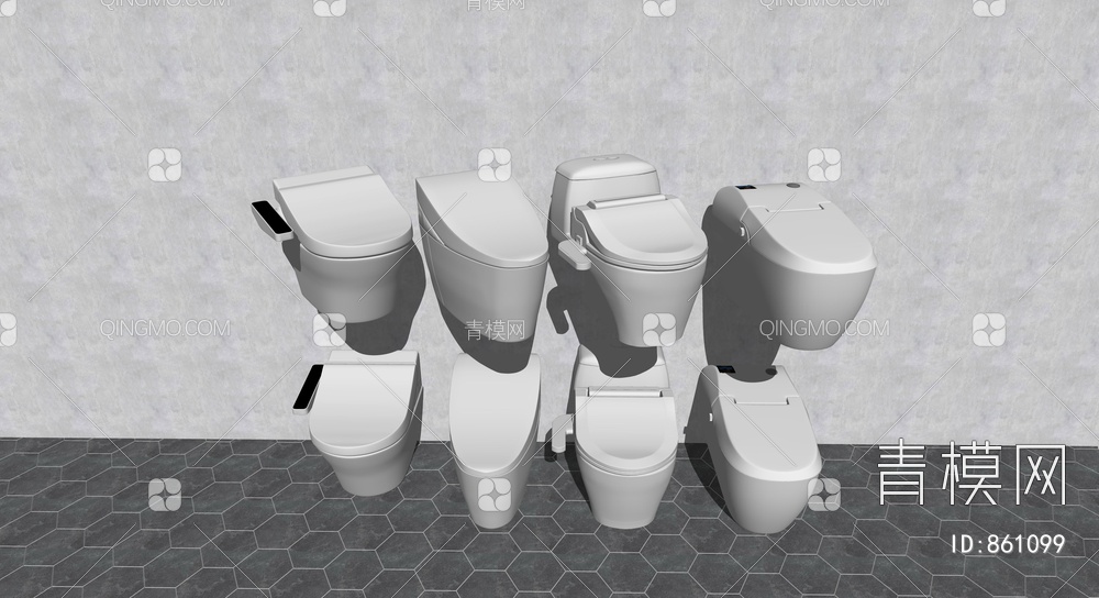 最新智能马桶, 坐便器 ,卫生间洁具SU模型下载【ID:861099】