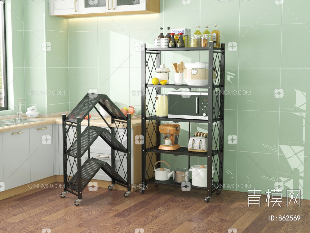 厨房置物架3D模型下载【ID:862569】