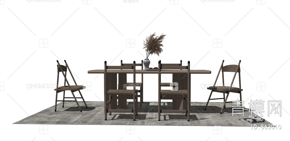 餐桌椅SU模型下载【ID:863010】