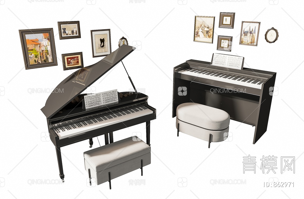 钢琴3D模型下载【ID:862971】