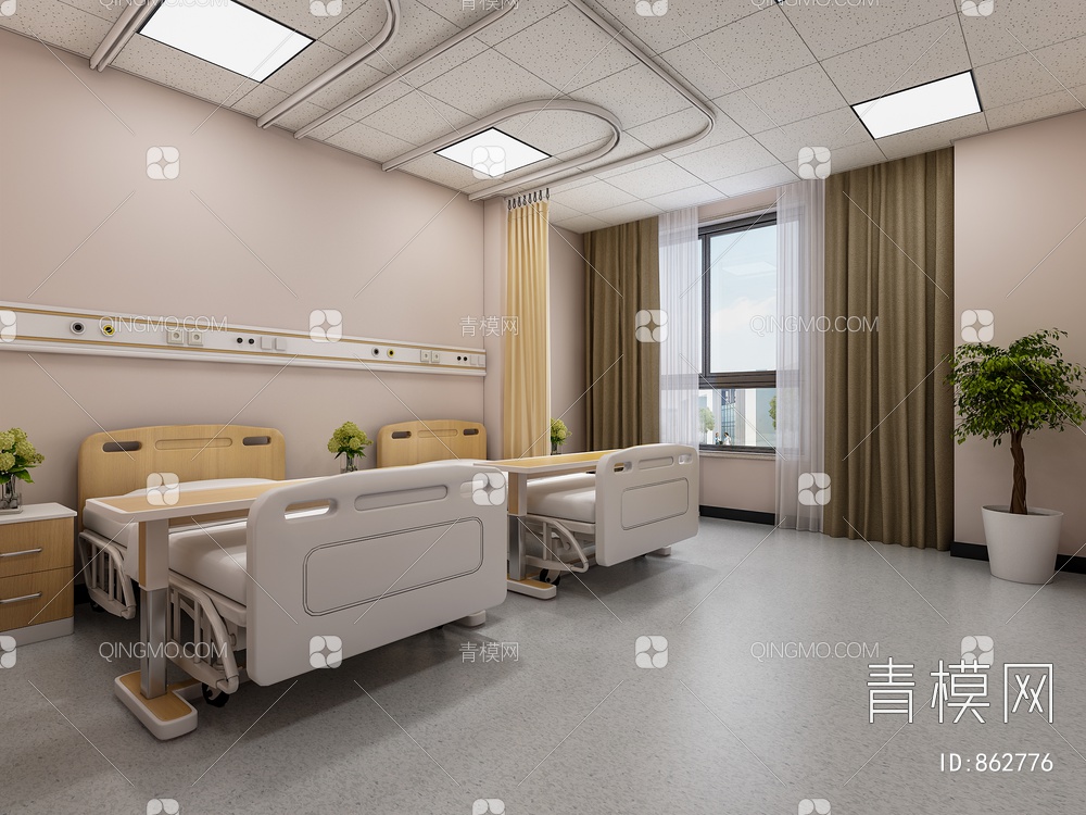 医院双人病房3D模型下载【ID:862776】