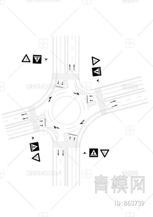 停车场图例和路口标志【ID:863739】