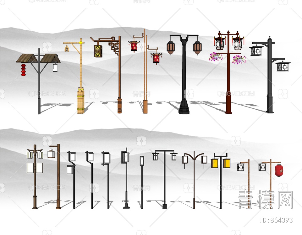 路灯SU模型下载【ID:864393】